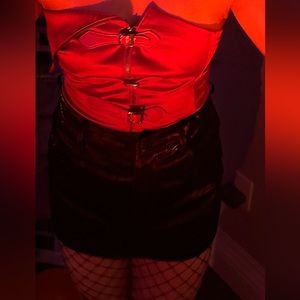 Red vintage corset top